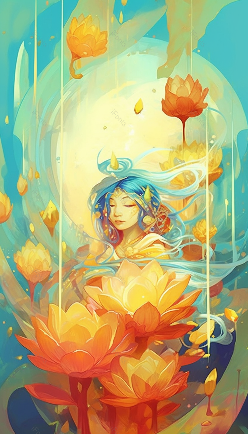 闭眼漂亮女孩中国风艺术插画,插画/手绘图,插画/手绘图库,插画/手绘图下载,插画/手绘